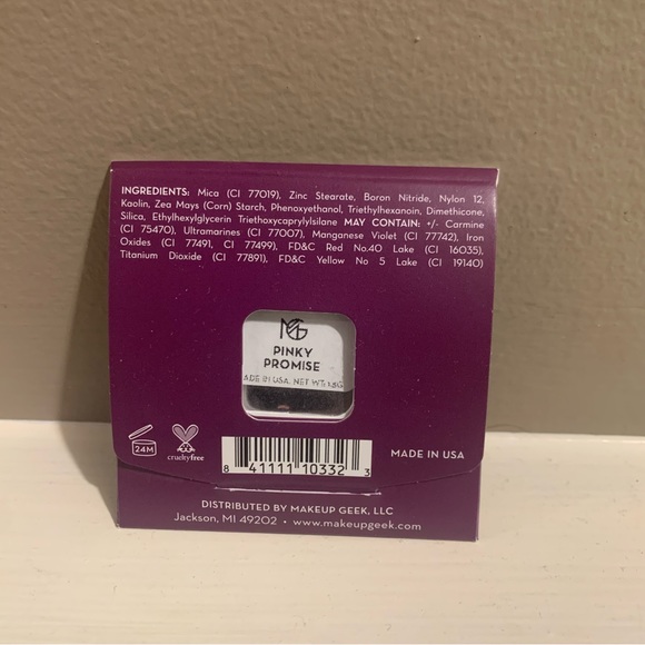 NWT Full Size MAKEUP GEEK Square Pan, Matte Eyeshadow “PINKY PROMISE” - Picture 2 of 7
